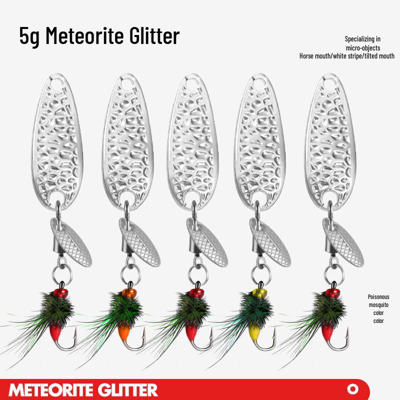 Meteorite Stone Micro Lure: Spinning Sunflower Seed Sequin Hook for Fly Fishing, Rigged for Mandarin Fish with White Stripes
