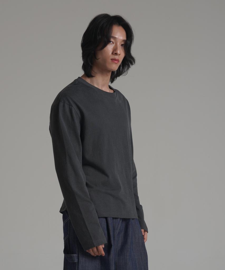 Noming [2Pack] Loose Fit Crop Pigment Long Sleeve (4 Colors)
