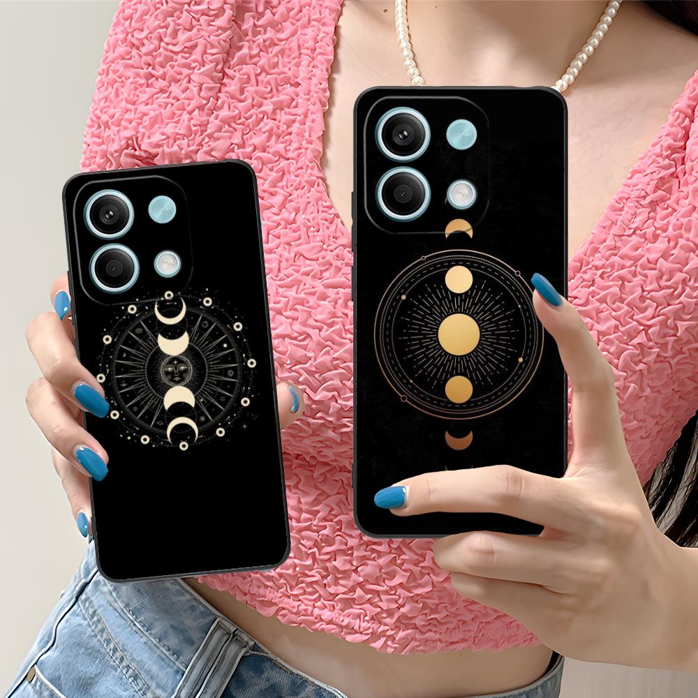 Sun Moon Mobile Cell Phone Case for Xiaomi Redmi 15 14 13 12 A5 3 2 1 C Plus 4G 5G Colorful Printing Cover Smartphone Pretty