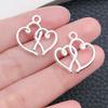 Simple Heart-shaped Hollow Necklace Pendant DIY Zinc Alloy Jewelry Accessories