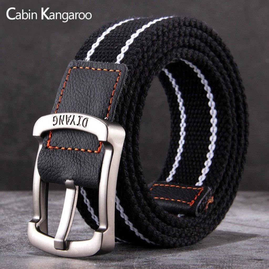 Canvas-Gürtel Herren-Gürtel Lässiger Canvas-Gürtel Gürtel Koreanische Version Von Lässigem Business-Rindsleder Dornschließe Männlicher Canvas-Hosen-Gürtel