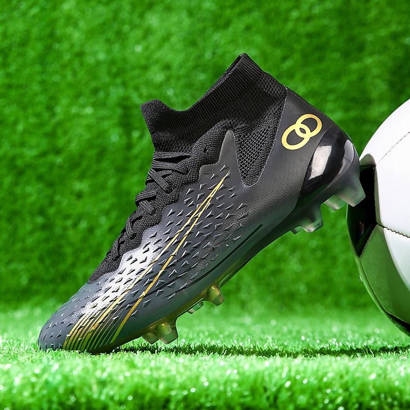 Mens Football Shoes TF/FG Lace Up Non-slip Breathable Anti Slip Soft Elastic Professional Training Soccer Shoes for Men