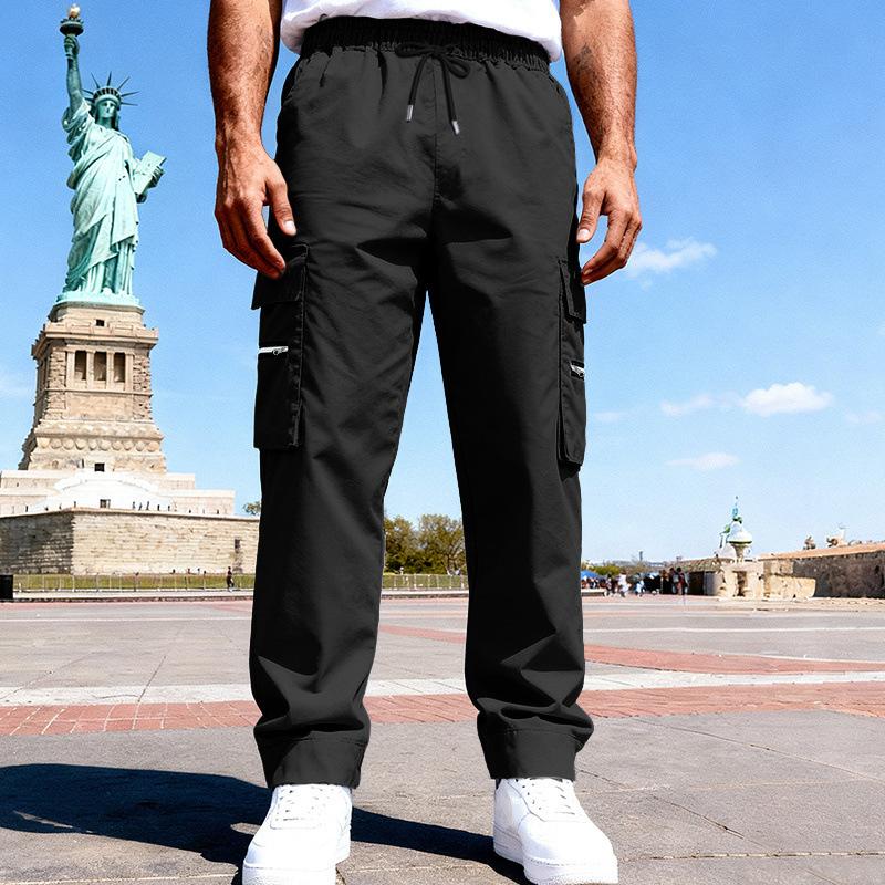Spring and Autumn New Men's Casual Sports Outdoor Multi-Pocket Loose Street Overalls
