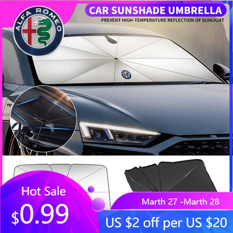 KOWYZ1 For Alfa Romeo car sunshade sunscreen heat insulation front windshield parasol For Alfa Romeo Giulietta GT 159 147 156 Mito Brer