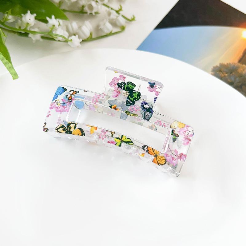 Sweet Fruit Heart-shaped Printed Grab Clip Shark Clip Simple and Fresh Semi-tied Hair Clip and Hair Accessory