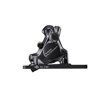 SHIMANO Vorderrad-Flat-Mount-Adapter für 2 Befestigung, Resin-Bremsbelag mit Kühlkörper enthalten, BR-R8170 enthalten/Montage für 140/160mm Rotor, Schrauben,