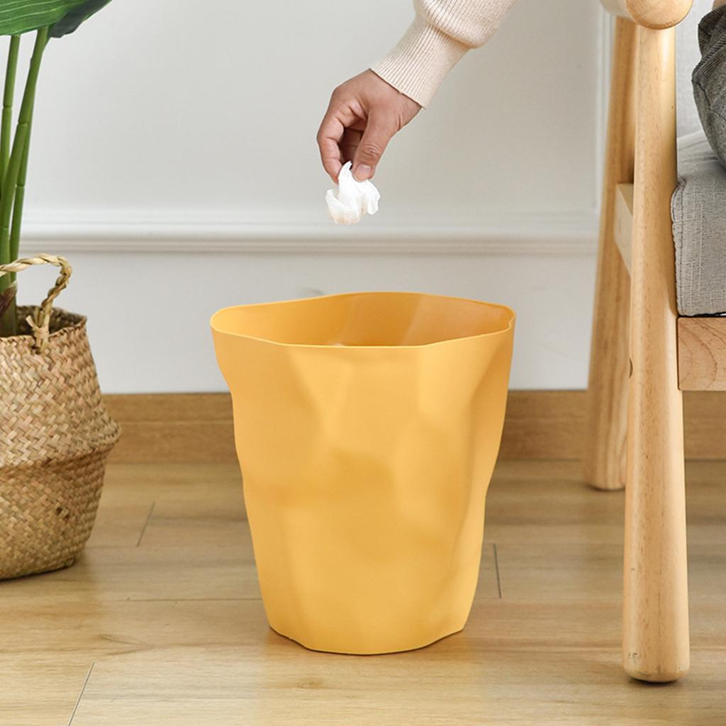 Kleiner Mülleimer Plastik Einzigartig Unregelmäßig Gefaltet Modern Abfalleimer Offene Oberseite Müllbehälter für Badezimmer Schlafzimmer Küche