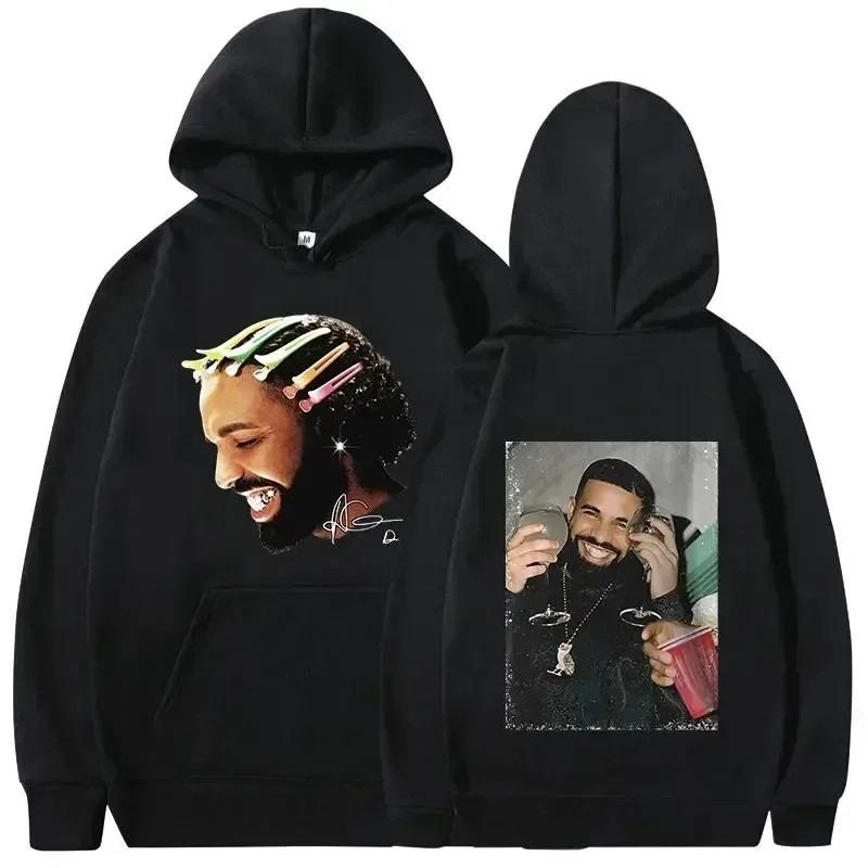 Rapper Drake Music Album Cover Graphic Hoodies Men's Fashion Hip Hop Vintage Sweatshirts AutumnWinter Fleece Warm Pullovers