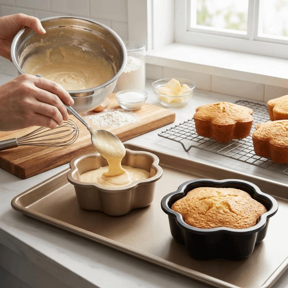 6/8inch Non-stick Baking Pan Reusable Carbon Steel Bread Mold Floral Shape Cake Pan  Dessert Making