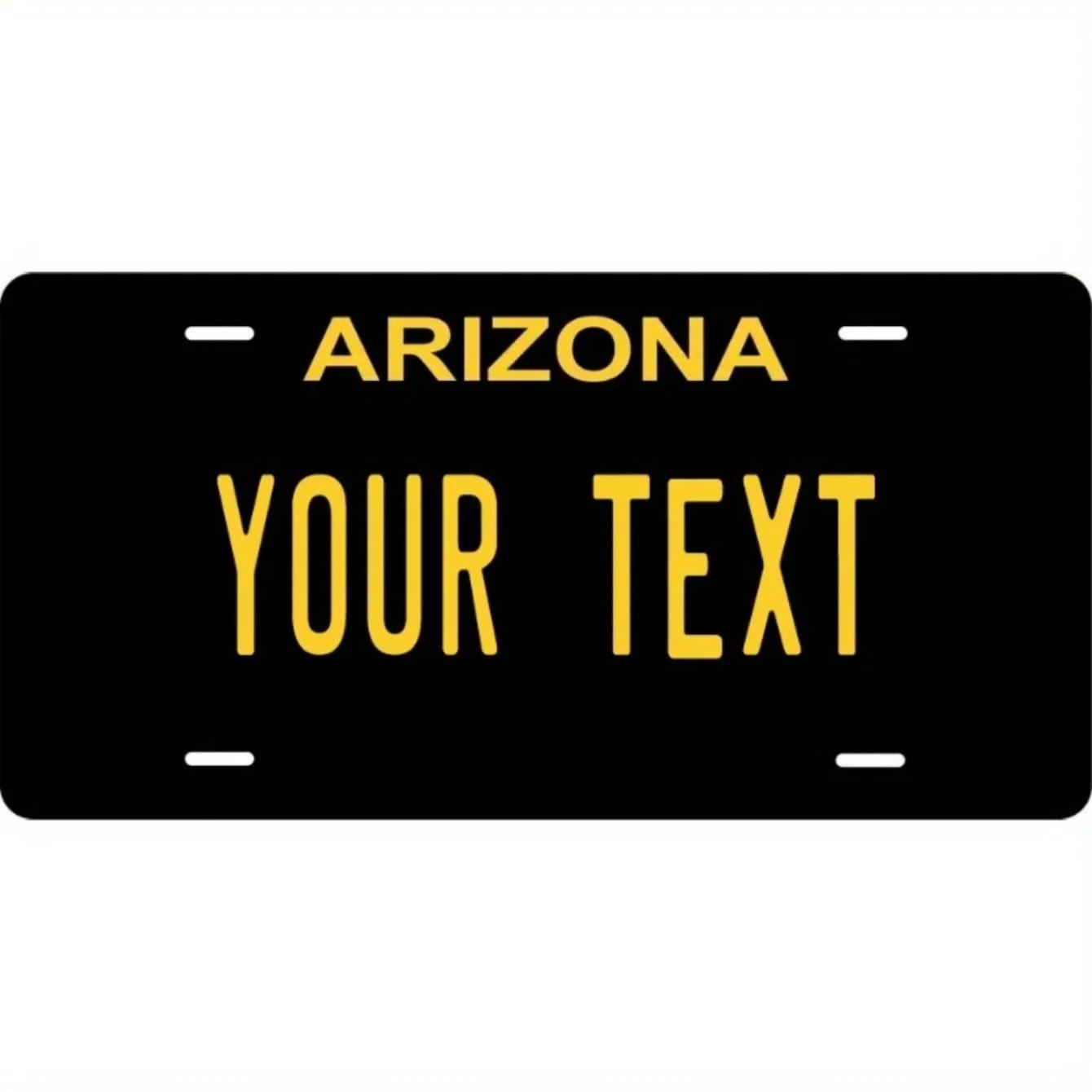 Personalized 12x6 Arizona License Plate Wall Art Custom Distinctive Design Text чёрный