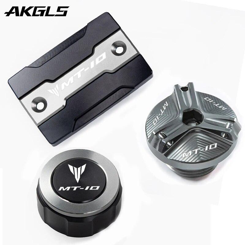 For Yamaha MT10 MT 10 MT-10 2015- 2018  Motorcycle front and rear brake fluid tank cap + fuel filler cap Accessories