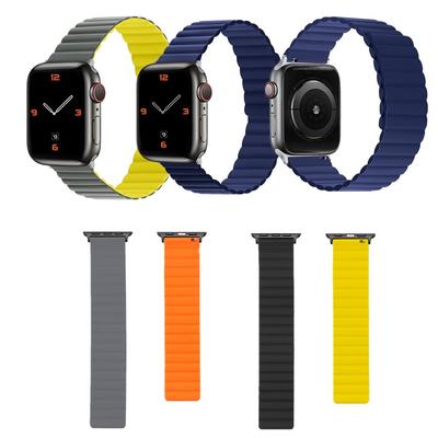 Magnetisches Silikon-Saugband für Apple Watch Series Ultra 9 8 7 6 5 4 SE Link Loop Strap für iWatch 3 2 1 Uhrenarmband 40 44 mm 42 mm 38 mm Armbänder