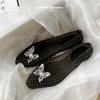 Scarpe da Donna in Gel Traforate con Strass a Forma di Farfalla Piatte Estive Antiscivolo Slip-On Sandali da Donna per Spiaggia Scarpe da Acqua
