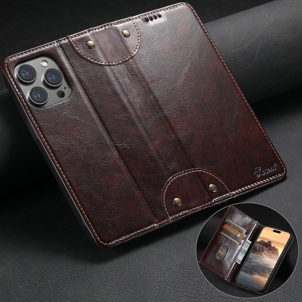 Leather Wallet Magnetic Card Holder Flip Cover Phone Case for IPhone 16 Pro Max 15 Plus 14 13 12 11 XS XR X 8 7 Plus