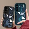Geometrický Vzor Nárazuvzdorné TPU Pouzdro Pro Samsung S25 Ultra S24 FE S23 A56 A36 A16 A15 A55 A35 Matná Ochrana Objektivu Měkký Silikonový Kryt na Telefon