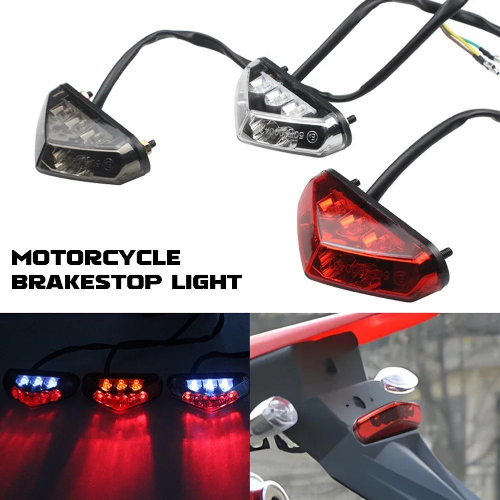 Mini Motosiklet LED Arka Plaka Işığı 12V Arka Fren Lambası Pit Dirt Bike ATV Chopper Scooter Cruiser İçin Plaka Arka Lambası