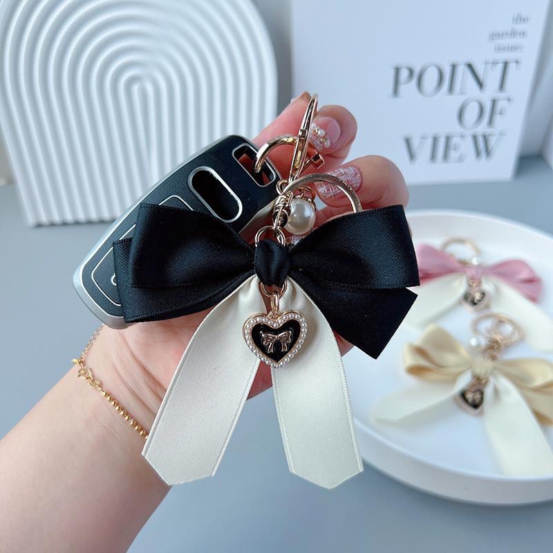 For Keychain Fashionable Women Butterfly Bow Tie Design Car Key Chain Pendant