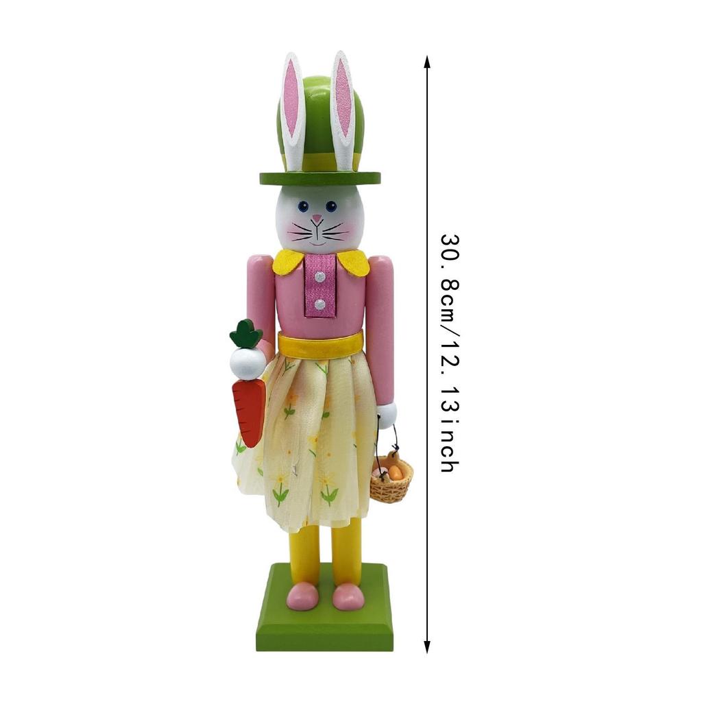 Osterhase Nussknacker Dekoration Heimdekoration Traditionelle Nussknackerfigur Kaninchenornament für Partydekoration Heimfestivals Geschenk
