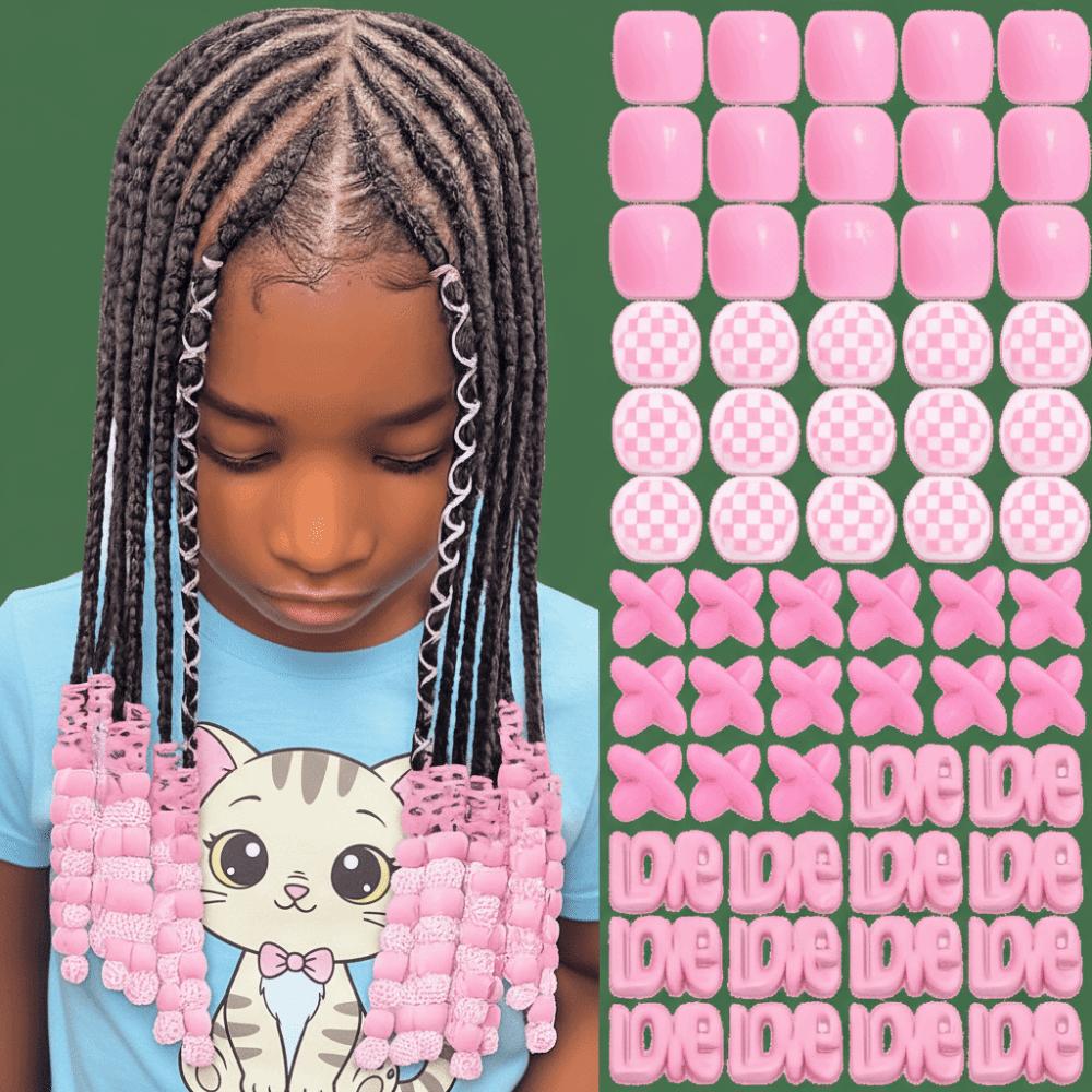 Multi-Color Colorful Hair Beads Kits DIY Painless Braiding Beads Dreadlock Braids Decor  Girls Style 2