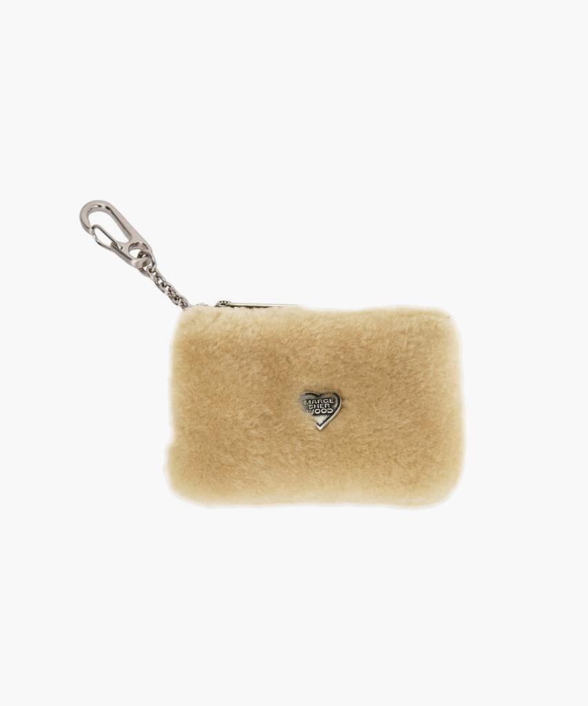Margesherwood Shearling Zipper Wallet_Beige Shearling