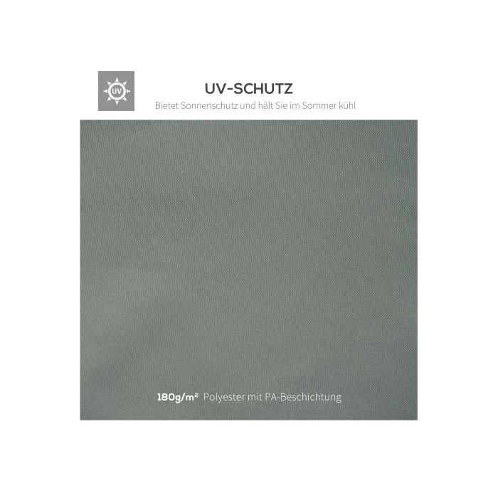 Toit de remplacement - MUVOE - 3x4m - Polyester respirant - Gris foncé - Coupe-vent avec aération