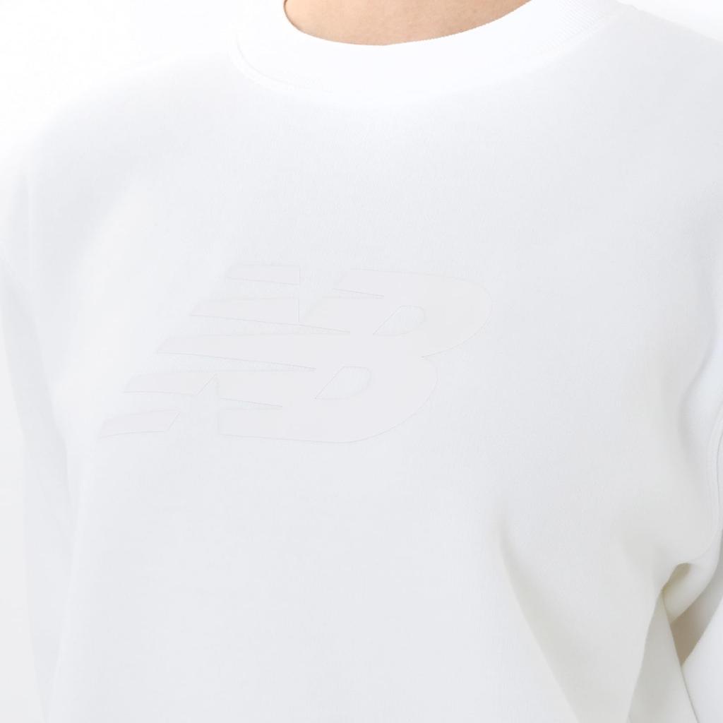 Sport Fleece Logo Crew Trainer WT [New Balance] (Fleece lining) (WT43526) Women's (White)