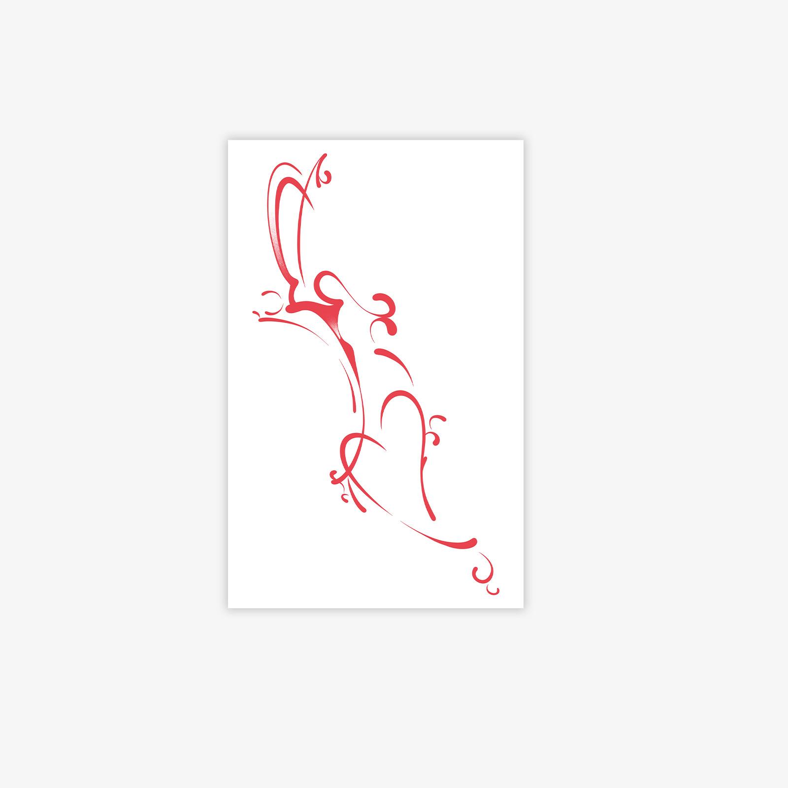 High sense simple small fresh love butterfly electrocardiogram tattoo sticker 12*19