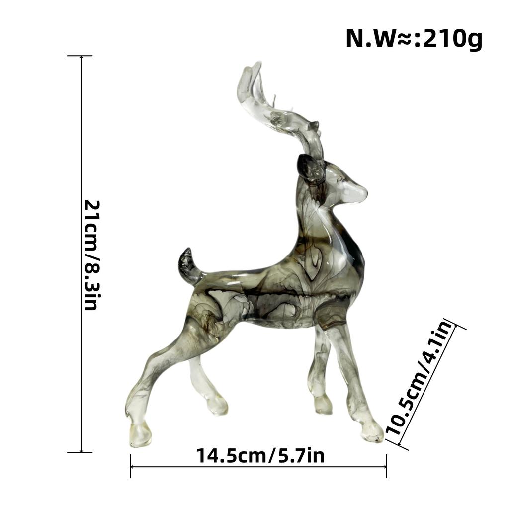 Einfache Transparente Hirschornamente Wohnzimmer TV-Schrank Eingang Dekoration Harzhandwerk Geschenk Einweihung Eröffnungsgeschenk