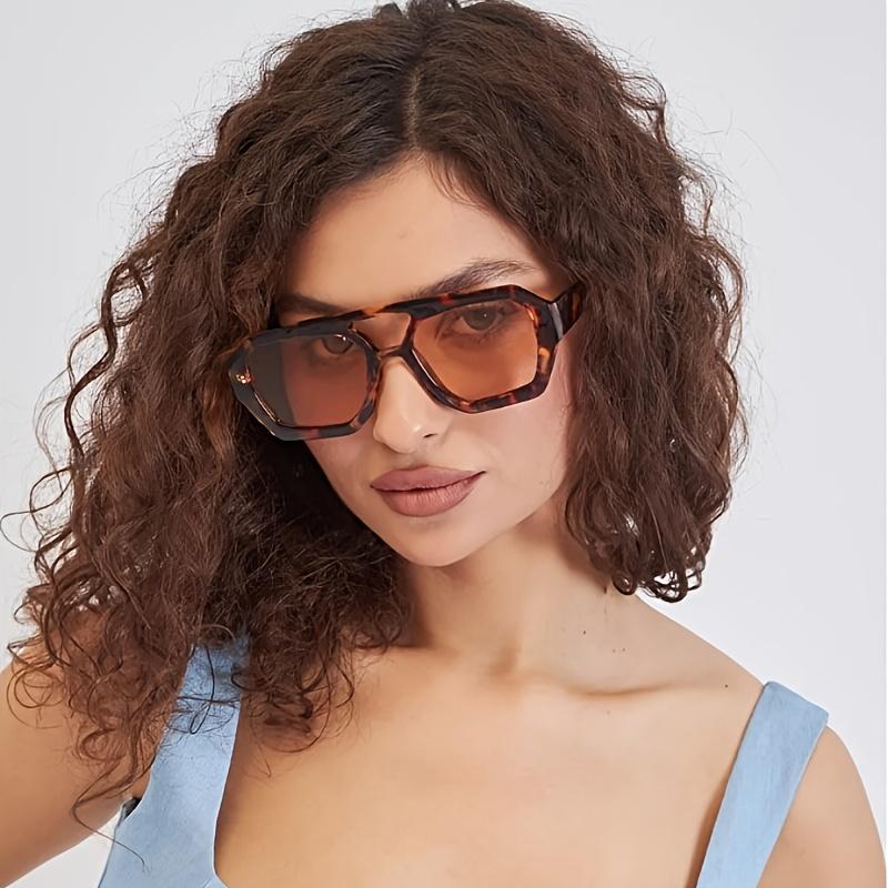 2pcs Sets Fashion Women Pilot Sunglasses Women Retro Square UV Resistant Fashion Sun Glasses Men Outdoor Driving Eyeglasses