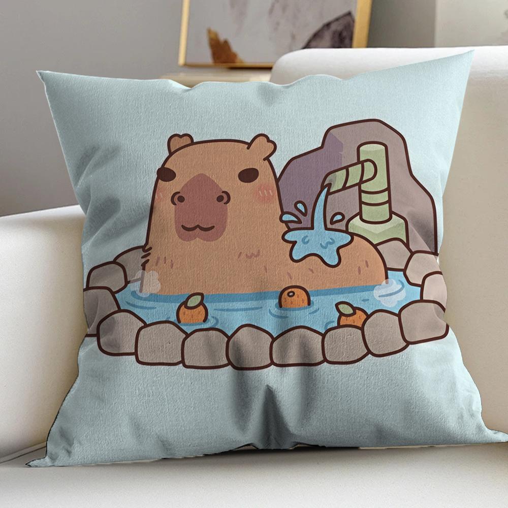 Cute Cartoon Capybara Cushion Cover Pillowcase Upholstery Sofa Throw Pillow Home Decor Pillowcas