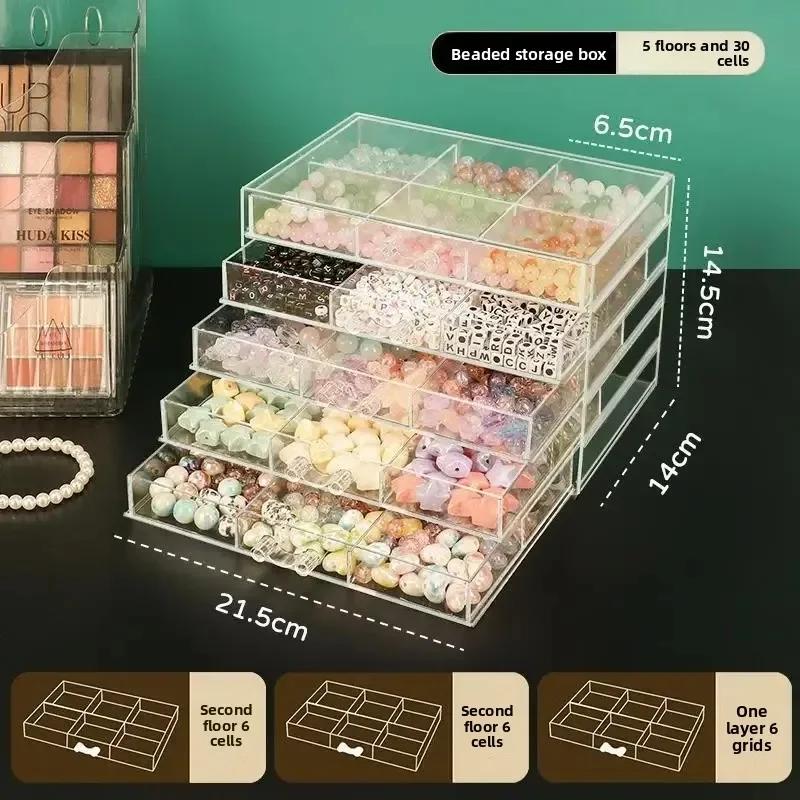 3-120grid Crystal Bead Storage Drawer Jewelry Organizer DIY Craft Material Box For Home Office Crafts And Hobbies