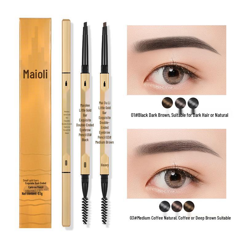 Ultra-Fine 3D Smudge-Proof Double-Ended Eyebrow Pencil with Triangle Tip