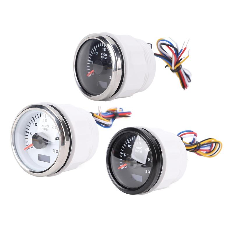 52mm Boats RPM Speedometer DC9-32V 0-3000 RPM Adjustable Marine Gauges For Trucks Tractors Cars RVs Boats Accessories