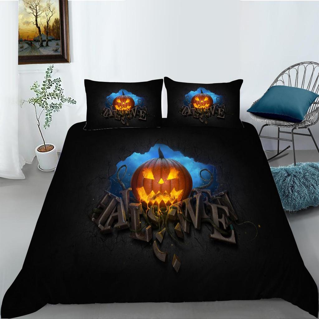 Halloween Theme Duvet Cover Luxury Bedding Cover Suit Snow Quilt Cover Boys Girls Single Size Bedding Cover