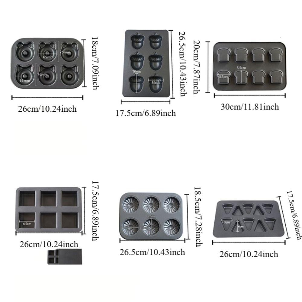 Carbon Steel Madeleine Cake Baking Pan 6/8 Cavity Dessert Baking Tray Bread Baking Mold  Pastry