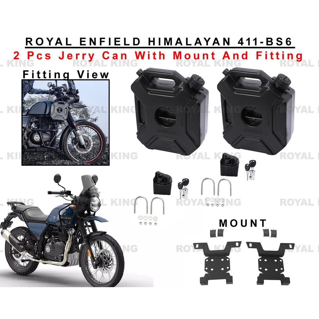 Black " Oil Jerry Can Pair With Mount" Fit for Royal Enfield Himalayan BS6