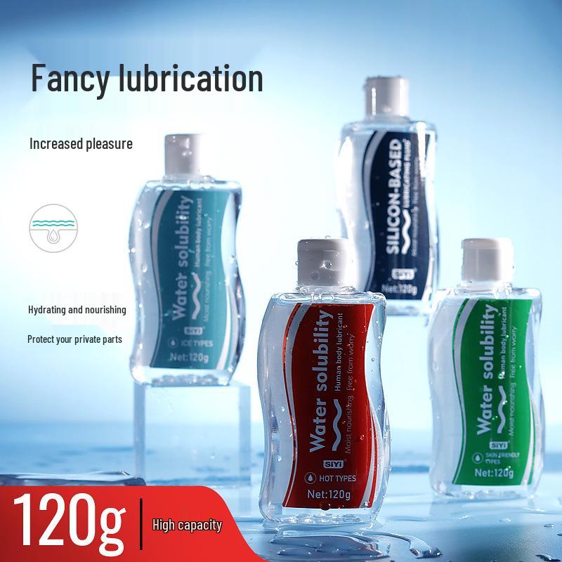 SIYI Enchanting Silicone-Based Lubricant, 120g: Four-Color, Water-Soluble, Long-Lasting, Ice-Hot, Moisturizing for Couples.