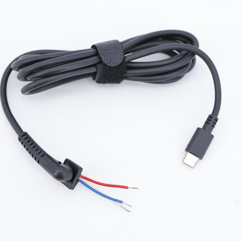 2pcs USB Type C Charging Cable DC Jack Plug Power Adapter For Laptop 45w 65w USB-C Connector Cord 20awg 5A Repair 1.7m