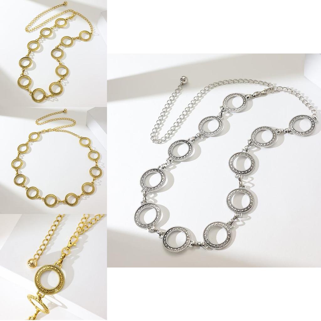Spring Fashion Metal Waist Chain For Women With Carved Details For Casual Wear