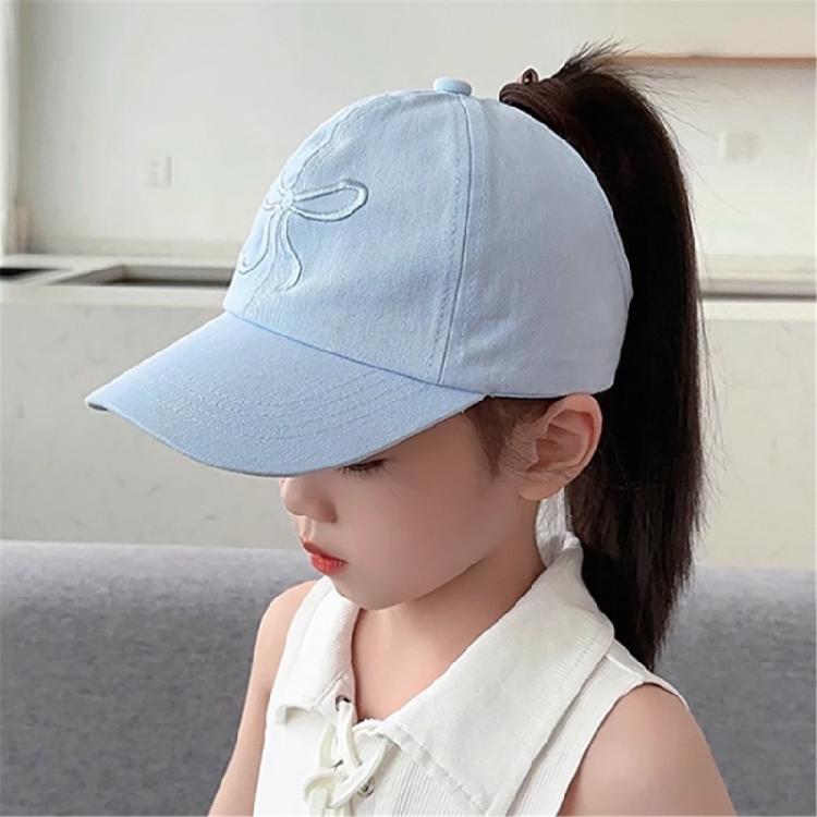 Kids Outdoor Sun Protection Hat Cotton Polyester Mix Adjustable Closure Bows Embellishment 5 Vibrant Colors