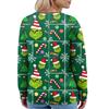 Women's Fashion Long Sleeve Christmas Snowman Snowflake Print Jacket Cardigan