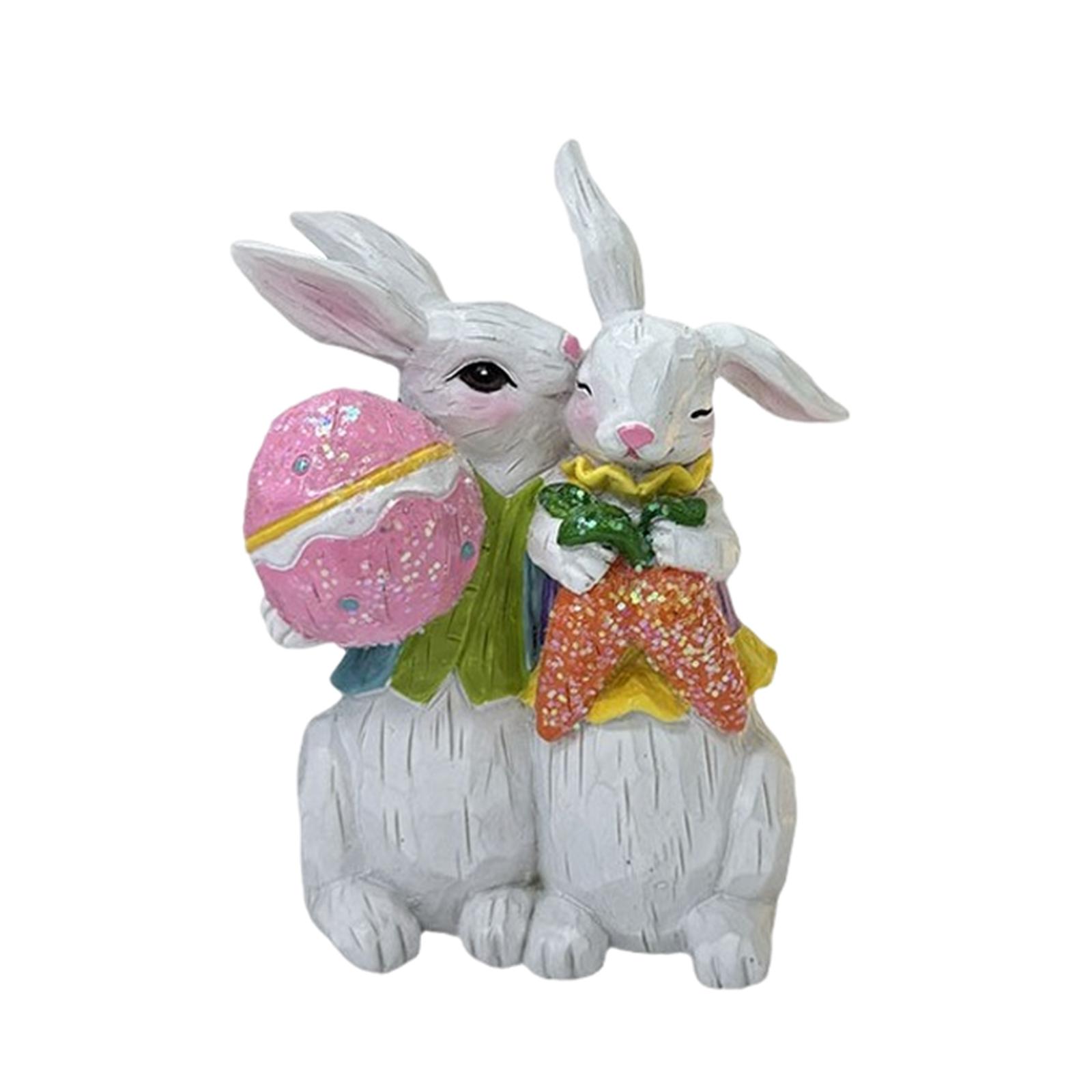 

Easter Egg Radish Couple Bunnies Home Decor Indoor Resin Figurines One Size