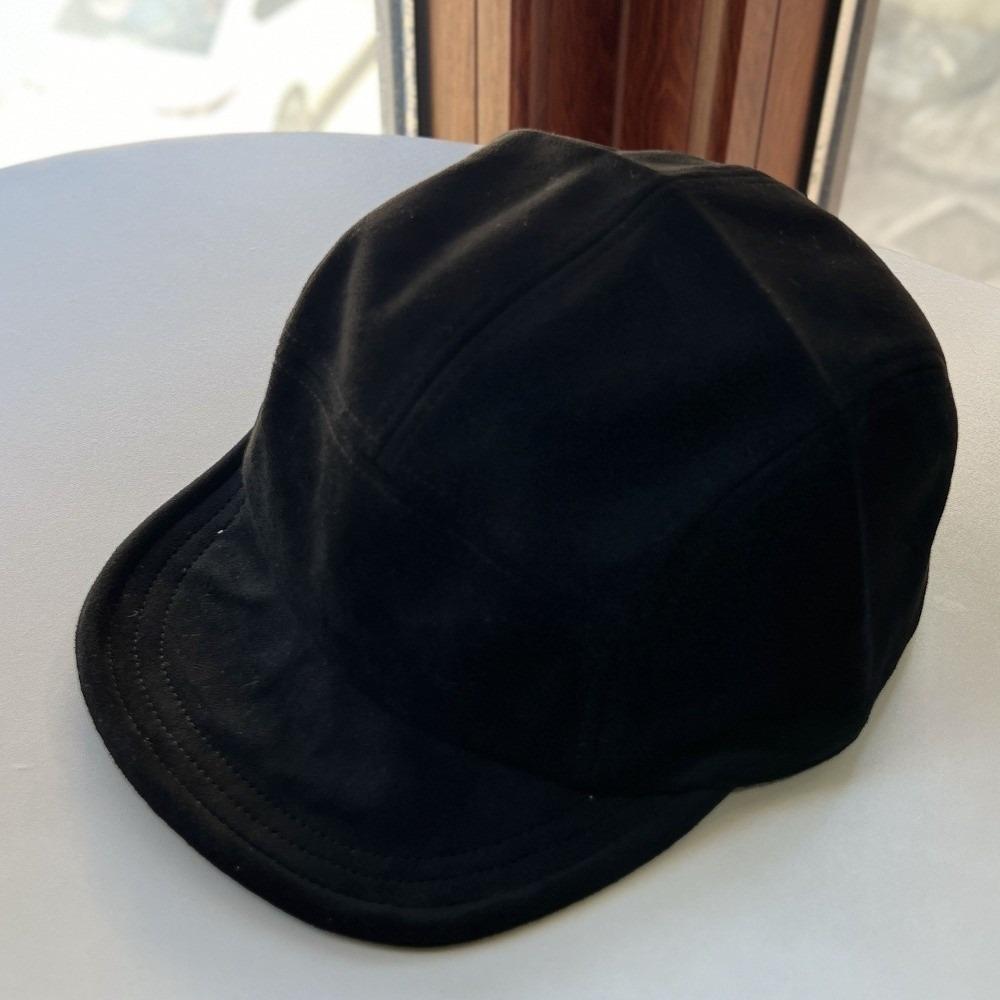 Retro Short Brim Baseball Cap Flat Edge Adjustable Duckbill Cap Solid Color Five-Piece Suede Hat Unisex