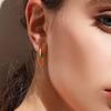Cute Strawberry Cherry Hoop Earrings for Women Girls,18K Gold Plated Stainless Steel Earrings,Trendy Jewelry Gift