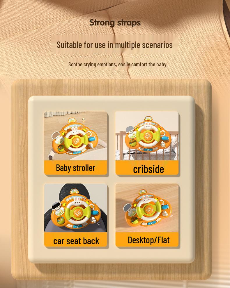 Kids' Steering Wheel Cartoon Simulation Toy for Baby Car and Stroller