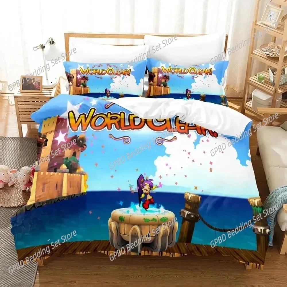 Comforter Anime Game Shantae 12 Genie Hero Bedding Set 3D Printed Suitable For Bedroom Kids Home Textile
