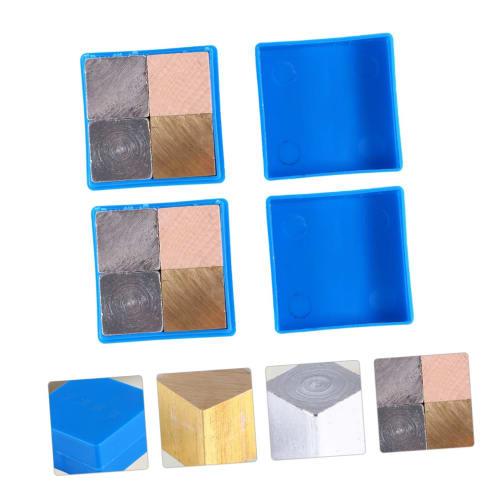 Healvian 8-Piece Density Lab Cube Set, 2-Inch Copper, Iron, Aluminum, and Wood Cubes for Thermal and Specific Gravity Studies, Includes Educational St