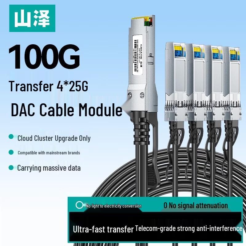 Высокоскоростной кабель-разветвитель DAC SAMZHE 100G на 4x25G