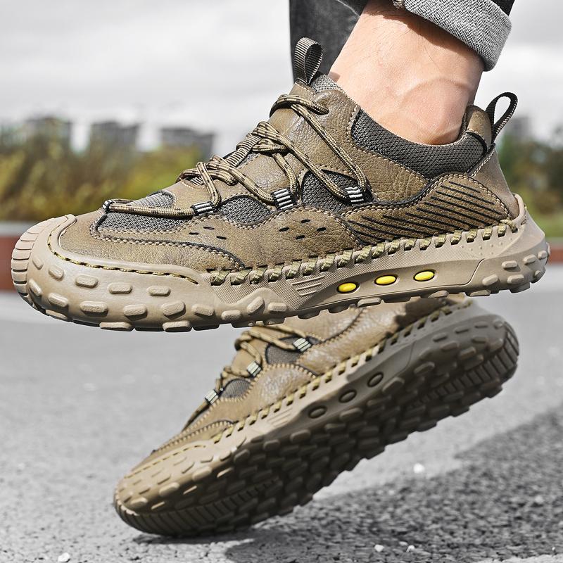 Retro Style Male Casual Shoes Handmade Fashion Sneakers Breathable Leisure Men's Treking Footwear Non-slip Hiking Shoes New Trainers