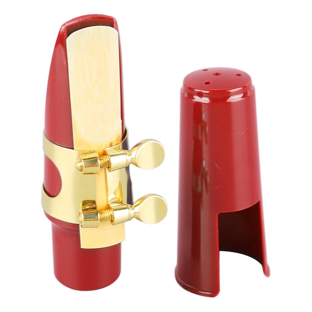 Alto Saxophone Mouthpiece Kit: Metal Ligature, 2.5 Reed, Cushion, Plastic Cap, Various Accessories, Compact and Portable, Gift (Red)